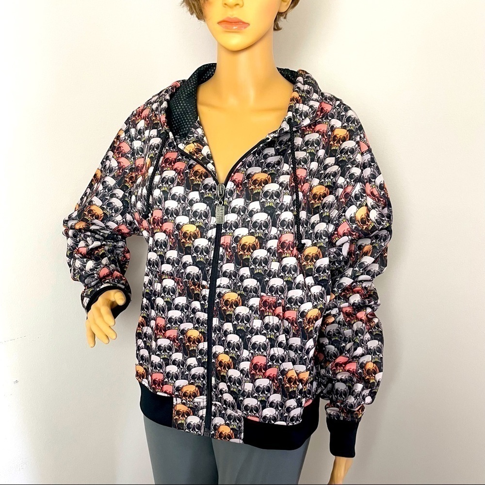 FIFTY 24SF Gallery Skull Design Zip-Up Hoodie – Size Large